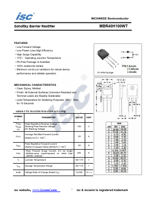 MBR40H100WT Datasheet PDF Inchange Semiconductor