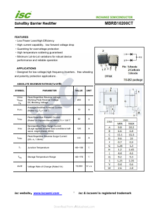 MBRB10200CT Datasheet PDF Inchange Semiconductor