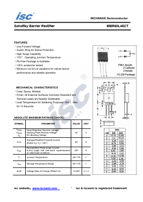 MBR60L45CT Datasheet PDF Inchange Semiconductor