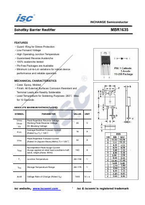 MBR1635 Datasheet PDF Inchange Semiconductor