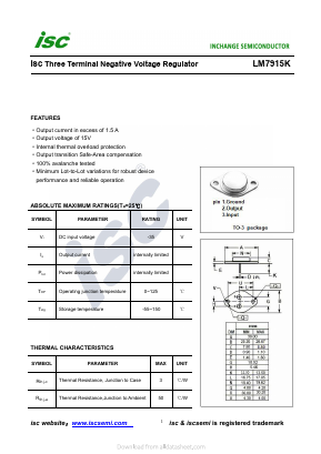 LM7915K Datasheet PDF Inchange Semiconductor