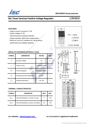 L7815CV Datasheet PDF Inchange Semiconductor