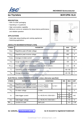 BCR12PM-12LG Datasheet PDF Inchange Semiconductor