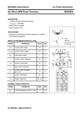BUX20A Datasheet PDF Inchange Semiconductor