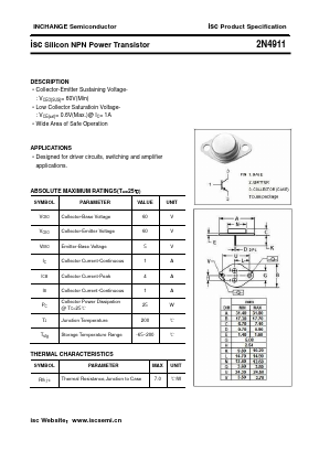 2N4911 Datasheet PDF Inchange Semiconductor