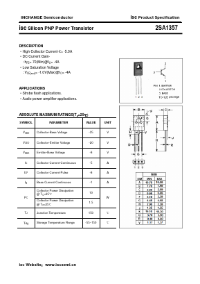 2SA1357 Datasheet PDF Inchange Semiconductor