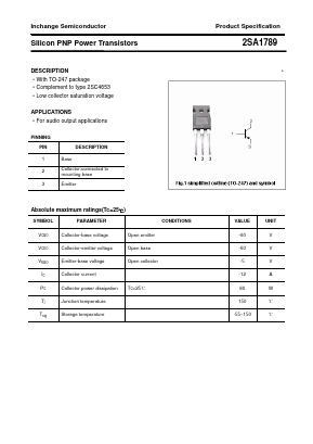2SA1789 Datasheet PDF Inchange Semiconductor