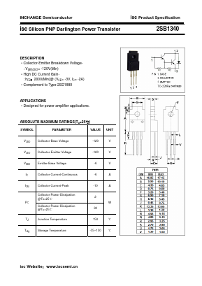 2SB1340 Datasheet PDF Inchange Semiconductor