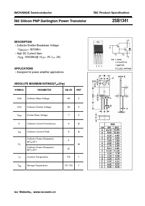 B1341 Datasheet PDF Inchange Semiconductor