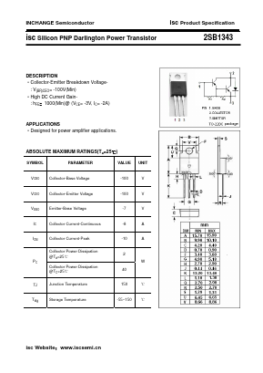 B1343 Datasheet PDF Inchange Semiconductor