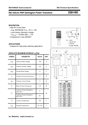 2SB1495 Datasheet PDF Inchange Semiconductor