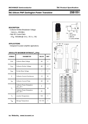 B1551 Datasheet PDF Inchange Semiconductor