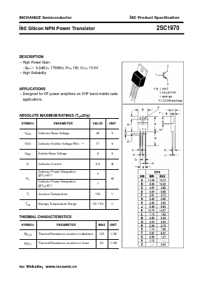 C1970 Datasheet PDF Inchange Semiconductor