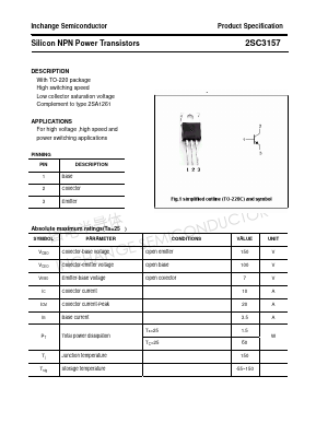 C3157 Datasheet PDF Inchange Semiconductor