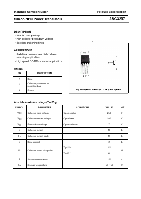 2SC3257 Datasheet PDF Inchange Semiconductor