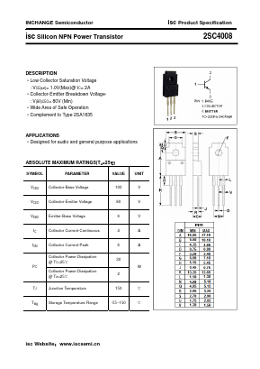 C4008 Datasheet PDF Inchange Semiconductor