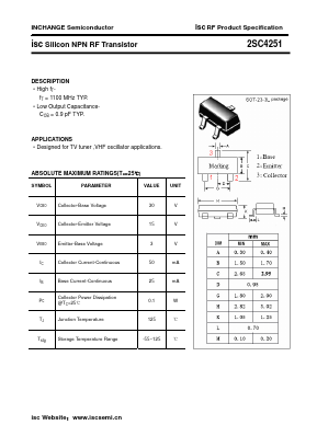 2SC4251 Datasheet PDF Inchange Semiconductor