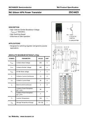 2SC4423 Datasheet PDF Inchange Semiconductor