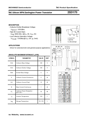 2SD1170 Datasheet PDF Inchange Semiconductor