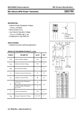 D1705 Datasheet PDF Inchange Semiconductor