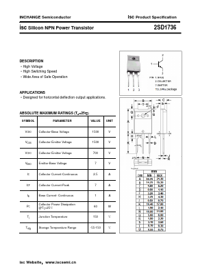 D1736 Datasheet PDF Inchange Semiconductor