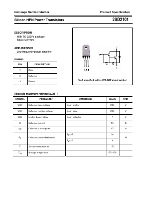 D2101 Datasheet PDF Inchange Semiconductor