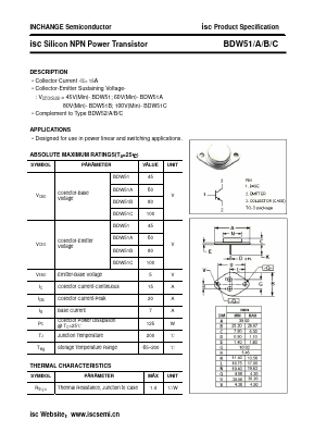 BDW51A Datasheet PDF Inchange Semiconductor