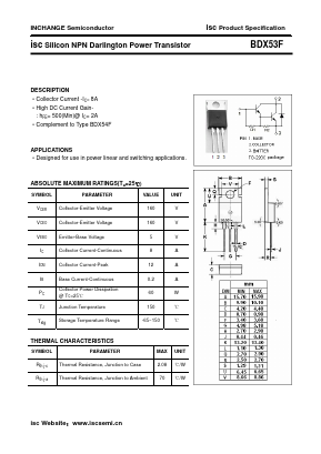 BDX53F Datasheet PDF Inchange Semiconductor