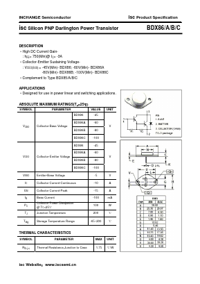 BDX86A Datasheet PDF Inchange Semiconductor