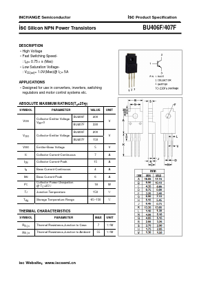 BU406F Datasheet PDF Inchange Semiconductor