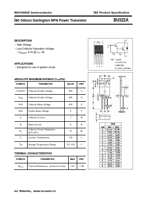 BU522A Datasheet PDF Inchange Semiconductor