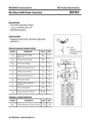 BUV42A Datasheet PDF Inchange Semiconductor