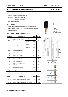 BUV27F Datasheet PDF Inchange Semiconductor