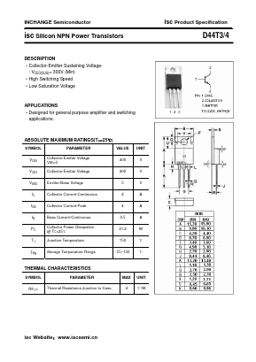 D44T3 Datasheet PDF Inchange Semiconductor