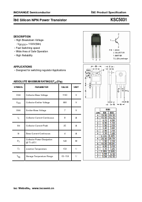 KSC5031 Datasheet PDF Inchange Semiconductor
