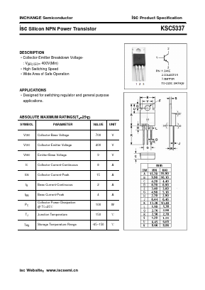 KSC5337 Datasheet PDF Inchange Semiconductor