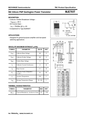 MJE703T Datasheet PDF Inchange Semiconductor