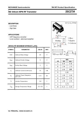 C2734 Datasheet PDF Inchange Semiconductor