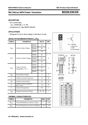 BD230 Datasheet PDF Inchange Semiconductor