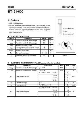 BT131-600 Datasheet PDF Inchange Semiconductor