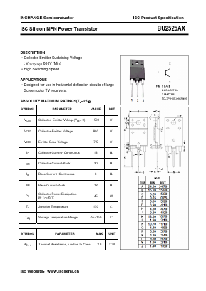 BU2525AX Datasheet PDF Inchange Semiconductor