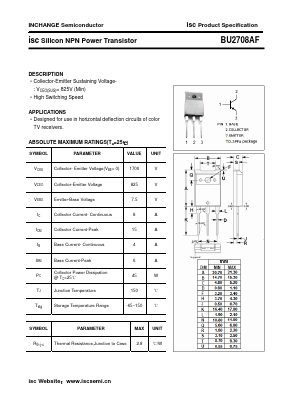 BU2708AF Datasheet PDF Inchange Semiconductor