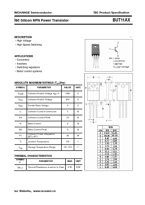 BUT11AX Datasheet PDF Inchange Semiconductor