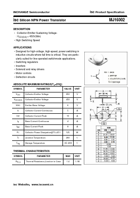 MJ16002 Datasheet PDF Inchange Semiconductor