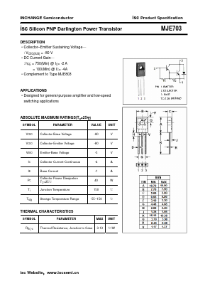 MJE703 Datasheet PDF Inchange Semiconductor