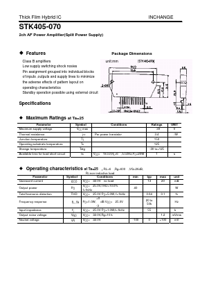 STK405-070 Datasheet PDF Inchange Semiconductor