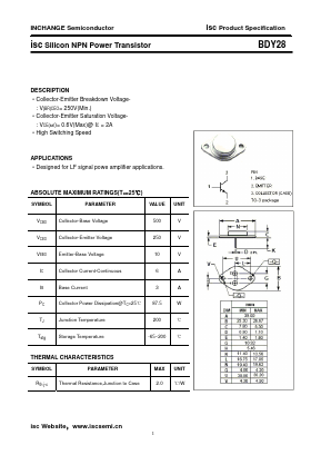 BDY28 Datasheet PDF Inchange Semiconductor