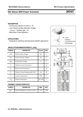 2N5427 Datasheet PDF Inchange Semiconductor