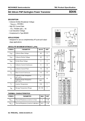 BD646 Datasheet PDF Inchange Semiconductor