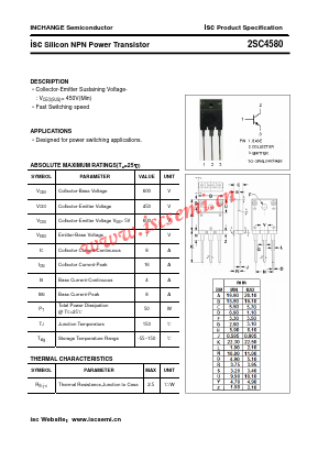 2SC4580 Datasheet PDF Inchange Semiconductor